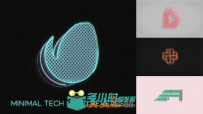 简洁大方的线条轮廓生成标志LOGO演绎AE模板Videohive Minimal Tech Logo Reveals ...