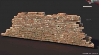 写实的一堵墙红砖墙3D模型