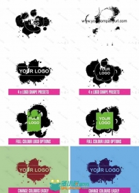 墨迹浸湿Logo演绎动画AE模板 Videohive Ink Blot Logo Reveal 3129598