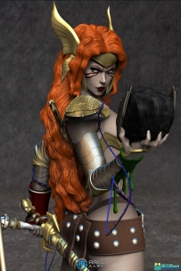 安吉拉精灵女战士游戏角色雕塑雕刻3D模型