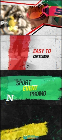时尚创意笔刷设计推广体育运动AE模板Sport Event Promo