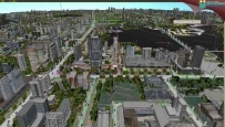 3dmax全模型商业鸟瞰镜头 建筑动画3D场景