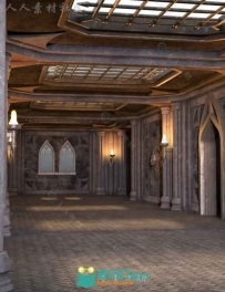 幻想黑暗主题模块化宫殿3D模型合辑