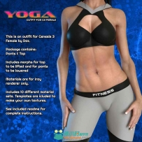 休闲紧身不同颜色女性瑜伽套装3D模型合集