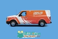 尼桑箱式货车展示PSD模板Cargo Van Mockup