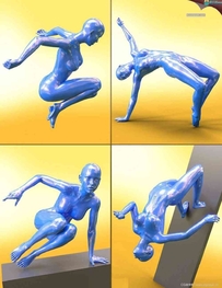 Daz 3D女性角色的一组酷跑动作 Genesis 3 Female