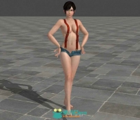 《DOA5》心马尾吊带短裤装3D模型