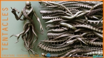 40组怪物章鱼异形生物触手Zbursh IMM笔刷和3D模型合集 附使用