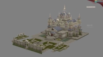 一座西方宫殿城堡3D建筑模型
