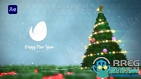 梦幻圣诞树礼物背景效果LOGO动画演绎AE模板