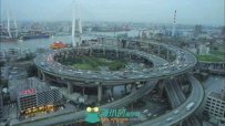 上海立交桥从白天到黑夜实拍视频素材