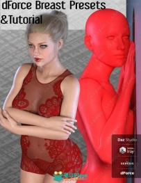 女性胸部形状姿势3D模型控制预设