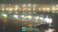 迪拜新年城市上空震撼绚丽的烟花表演实拍视频素材