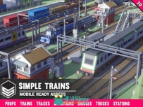 简单的卡通火车3D模型Unity游戏素材资源