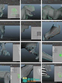Maya数码恐龙UV技术训练视频教程 Udemy Maya UV Unwrapping a Digital Dinosaur in...
