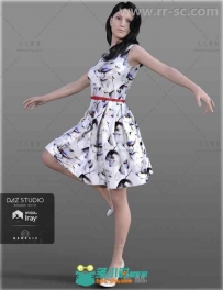 女性优雅知性中国风风格连衣裙3D模型合辑