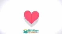 简单浪漫纸张折叠爱心信封展示幻灯片AE模板 Videohive Love Intro 15480809