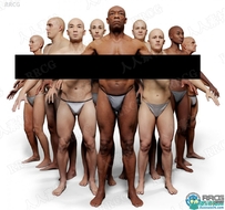 10组Zbrush超逼真男性女性角色身体扫描3D模型贴图合集