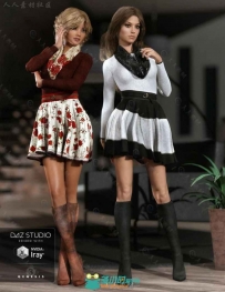 DAZ3D美丽女孩时装展示3D模型合辑