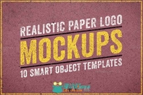 真实纸张LOGO展示PSD模板Realistic Paper Logo Mockups Volume 1