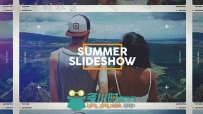 创意多画面展示夏季旅游照片幻灯片相册动画AE模板Videohive Summer Slideshow 199...