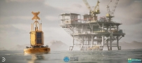 科幻石油钻井平台模块化工业环境场景虚幻引擎UE游戏素材