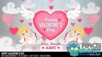 浪漫卡通丘比特射箭情人节主题展示动画AE模板