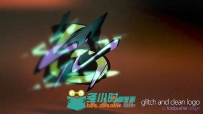 数码时代Logo演绎动画AE模板 VideoHive Glitch and Clean Logo 10490241