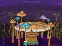 超精致Q版蘑菇小场景3D模型