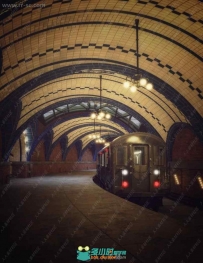 历史悠久年代感地铁站3D模型