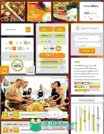 食品展示网页设计PSD模板Food-UI-Kit