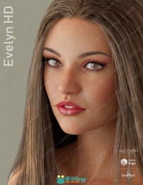 美丽模特身材长发女孩多组妆容发色造型3D模型