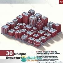 卡通乐高风格楼房建筑3D模型合辑 3DOCEAN LOW POLY ISOMETRIC BUILDINGS PACK