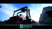 码头货船卸货实拍视频素材