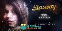 梦幻太空美丽繁星粒子组合照片显示幻灯片AE模板Videohive StarWay Space Slidesho...