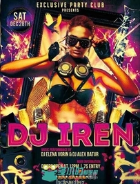 女性DJ音乐活动海报PSD模板dj_iren