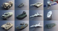 30套高精度飞机坦克 战争武器3D模型