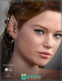 女性耳朵美丽宝石挂链3D模型合辑