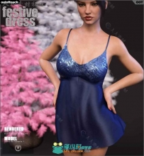 女性性感时尚低胸的节日礼服3D模型合辑
