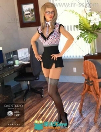 美丽女秘书办公室性感服装3D模型合辑