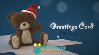 可爱的圣诞玩具熊问候幻灯片动画AE模板 Videohive Christmas Teddy Bear Greetings...