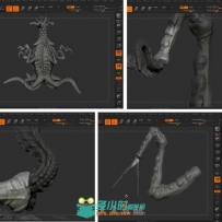 ZBrush外星长老雕刻艺术训练视频教程第三季 3DMotive Monster Sculpting Series El...