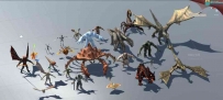 20多个欧美风奇幻生物3D模型（带骨骼动画）