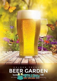 啤酒花园展示PSD模板v1_Beer Garden Flyer