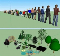 Sketchup人物与植物3D模型合辑