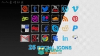 30组手绘风格社交图标Logo演绎动画AE模板合辑 Videohive Social Media Icons 30 Pa...