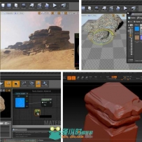 ZBrush与UnrealEngine游戏岩石制作训练视频教程 Digital-Tutors Crea...