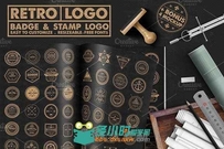 复古徽章和邮票合辑展示PSD模板Retro Badge & Stamp Logo