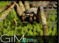 蜘蛛动物角色3D模型Unity游戏素材资源