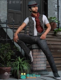 帅气成熟的城镇男性服装3D模型合辑